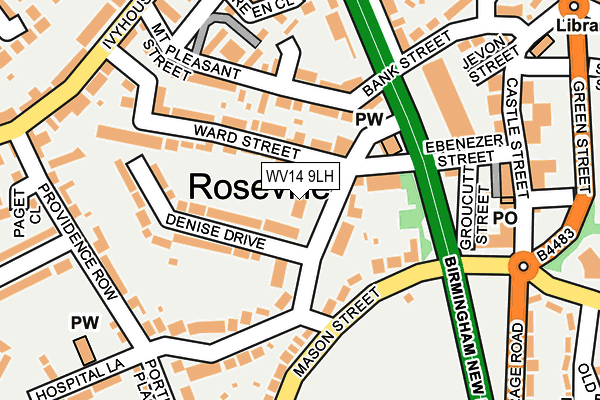 WV14 9LH map - OS OpenMap – Local (Ordnance Survey)