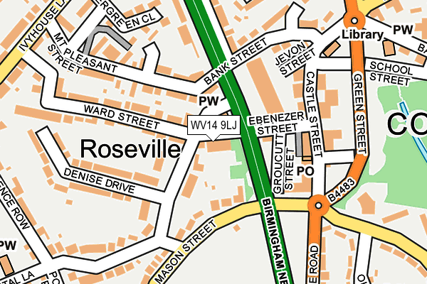 WV14 9LJ map - OS OpenMap – Local (Ordnance Survey)