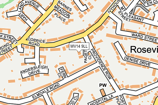 WV14 9LL map - OS OpenMap – Local (Ordnance Survey)