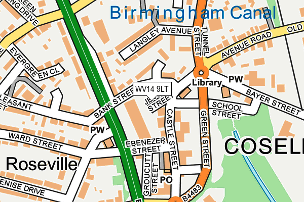 WV14 9LT map - OS OpenMap – Local (Ordnance Survey)