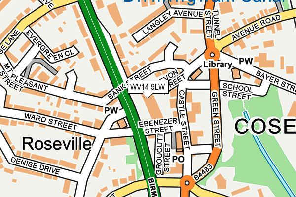 WV14 9LW map - OS OpenMap – Local (Ordnance Survey)