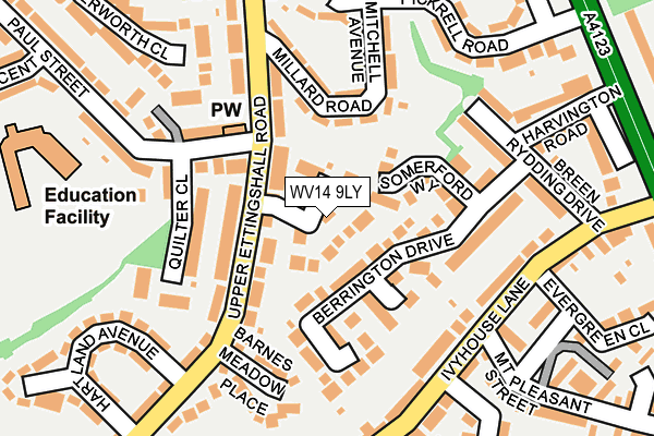 WV14 9LY map - OS OpenMap – Local (Ordnance Survey)