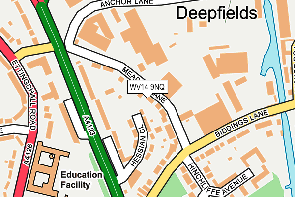 WV14 9NQ map - OS OpenMap – Local (Ordnance Survey)