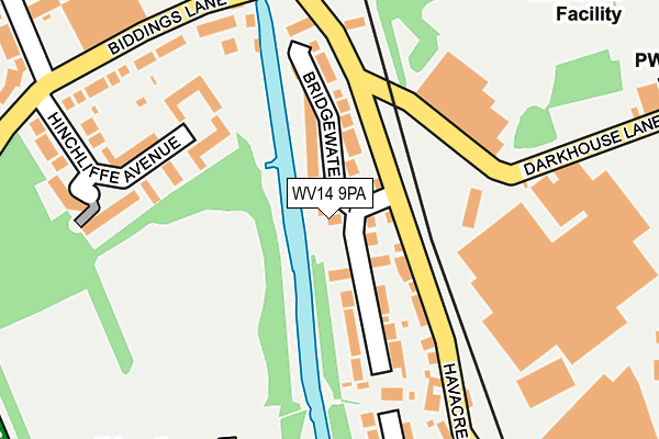 WV14 9PA map - OS OpenMap – Local (Ordnance Survey)
