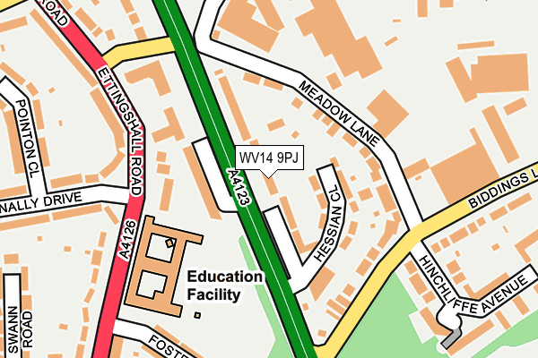 WV14 9PJ map - OS OpenMap – Local (Ordnance Survey)