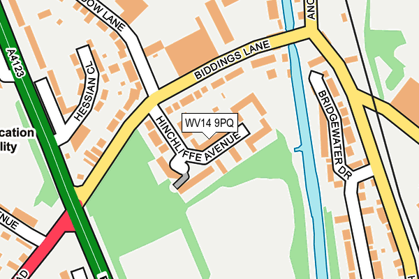 WV14 9PQ map - OS OpenMap – Local (Ordnance Survey)
