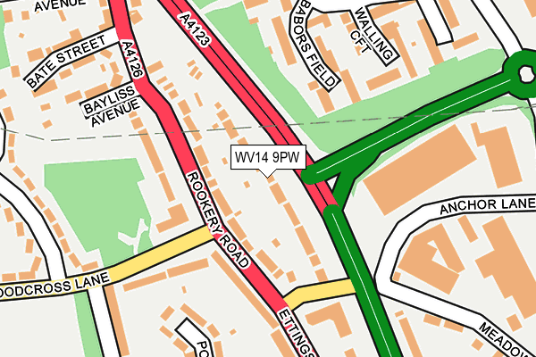 WV14 9PW map - OS OpenMap – Local (Ordnance Survey)