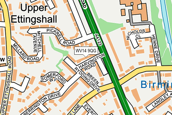 WV14 9QG map - OS OpenMap – Local (Ordnance Survey)