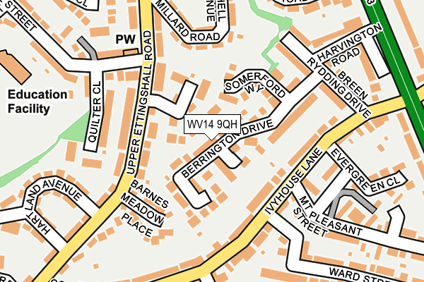 WV14 9QH map - OS OpenMap – Local (Ordnance Survey)