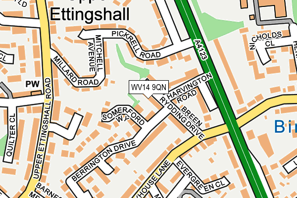 WV14 9QN map - OS OpenMap – Local (Ordnance Survey)