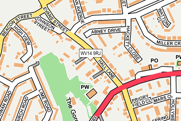 WV14 9RJ map - OS OpenMap – Local (Ordnance Survey)