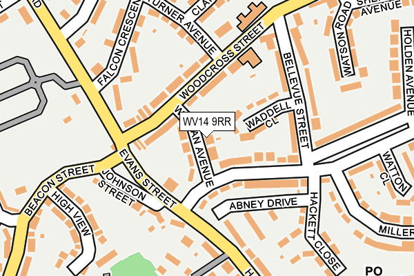 WV14 9RR map - OS OpenMap – Local (Ordnance Survey)