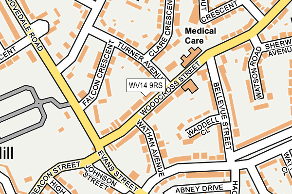 WV14 9RS map - OS OpenMap – Local (Ordnance Survey)