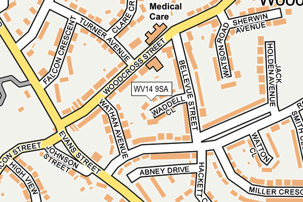 WV14 9SA map - OS OpenMap – Local (Ordnance Survey)