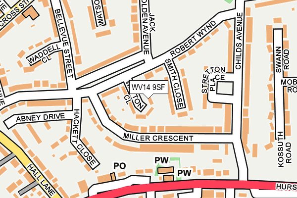 WV14 9SF map - OS OpenMap – Local (Ordnance Survey)