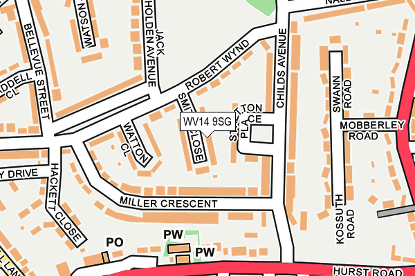 WV14 9SG map - OS OpenMap – Local (Ordnance Survey)