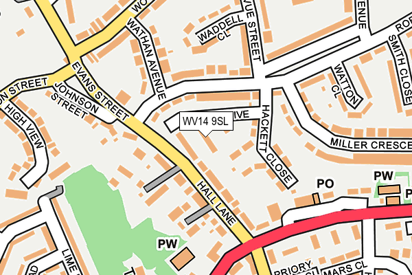 WV14 9SL map - OS OpenMap – Local (Ordnance Survey)