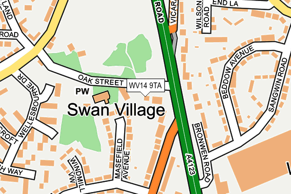 WV14 9TA map - OS OpenMap – Local (Ordnance Survey)