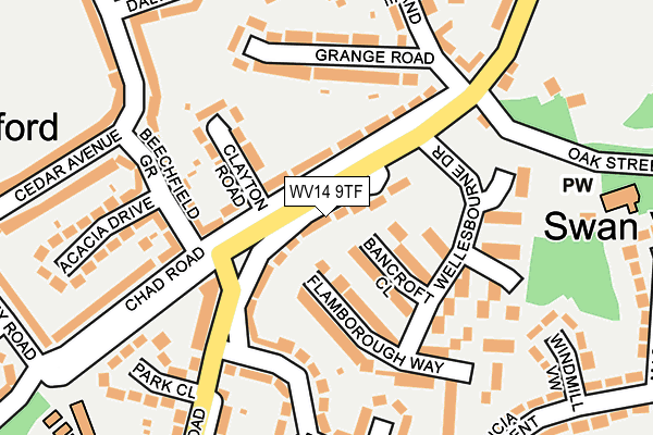 WV14 9TF map - OS OpenMap – Local (Ordnance Survey)