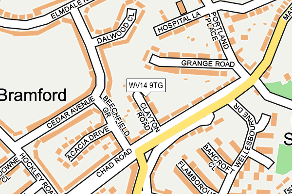 WV14 9TG map - OS OpenMap – Local (Ordnance Survey)