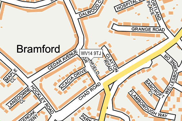 WV14 9TJ map - OS OpenMap – Local (Ordnance Survey)