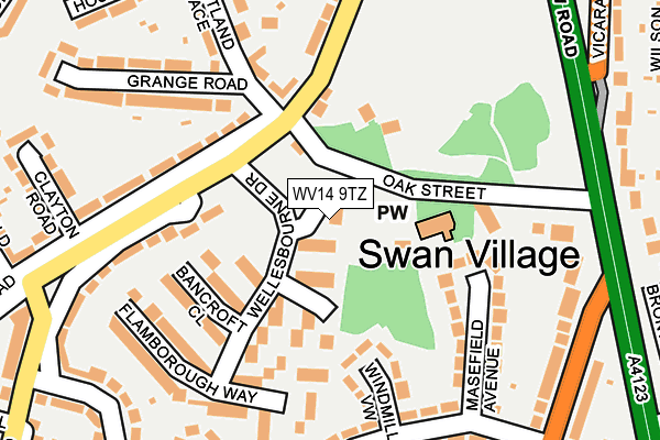 WV14 9TZ map - OS OpenMap – Local (Ordnance Survey)