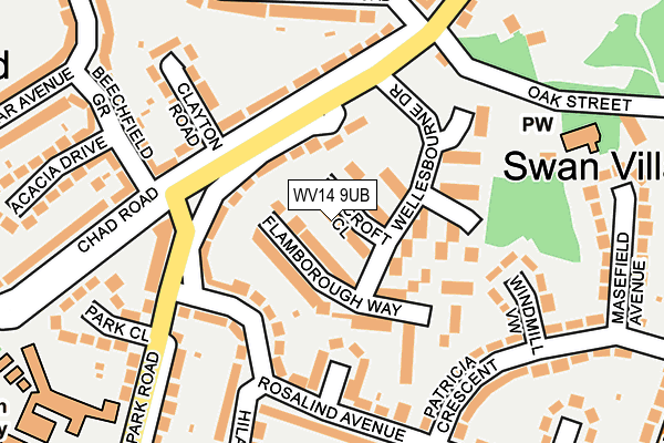 WV14 9UB map - OS OpenMap – Local (Ordnance Survey)