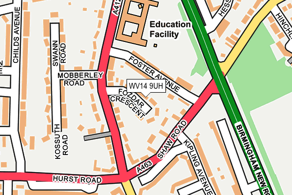 WV14 9UH map - OS OpenMap – Local (Ordnance Survey)