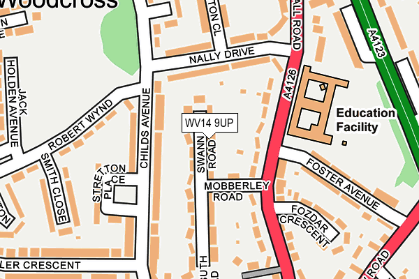 WV14 9UP map - OS OpenMap – Local (Ordnance Survey)