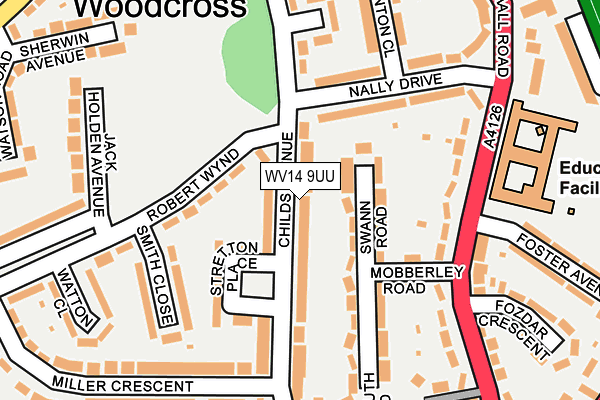 WV14 9UU map - OS OpenMap – Local (Ordnance Survey)