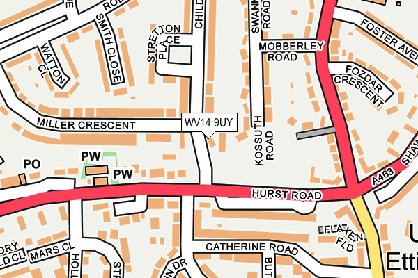 WV14 9UY map - OS OpenMap – Local (Ordnance Survey)