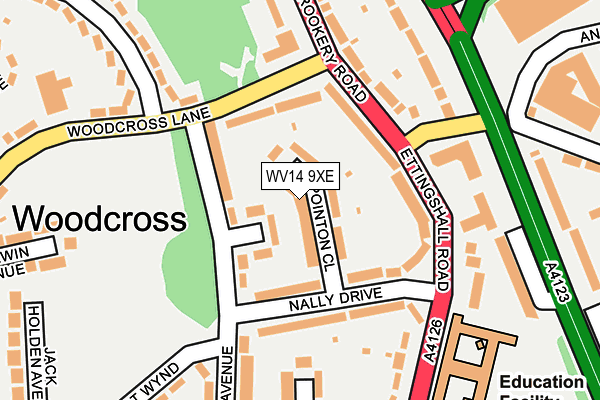 WV14 9XE map - OS OpenMap – Local (Ordnance Survey)