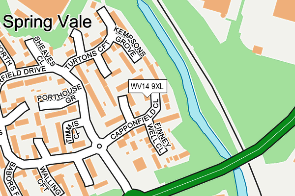 WV14 9XL map - OS OpenMap – Local (Ordnance Survey)