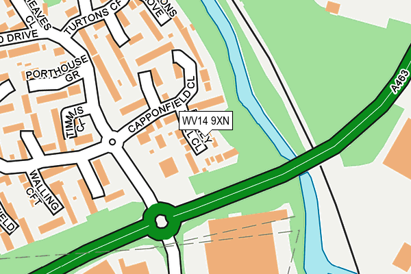 WV14 9XN map - OS OpenMap – Local (Ordnance Survey)