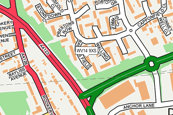 WV14 9XS map - OS OpenMap – Local (Ordnance Survey)