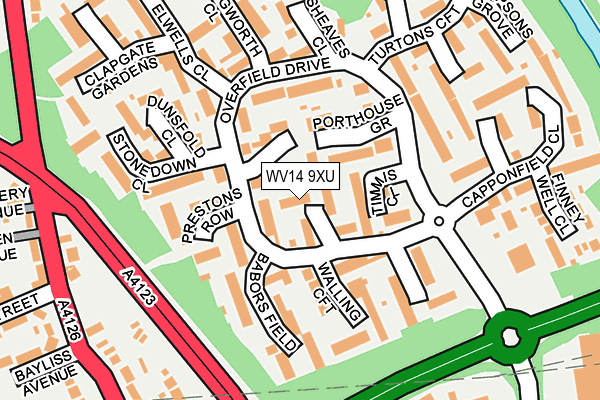 WV14 9XU map - OS OpenMap – Local (Ordnance Survey)