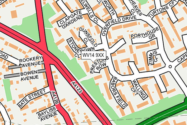 WV14 9XX map - OS OpenMap – Local (Ordnance Survey)