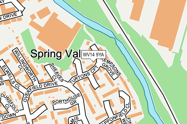 WV14 9YA map - OS OpenMap – Local (Ordnance Survey)