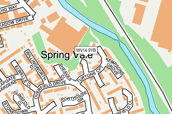 WV14 9YB map - OS OpenMap – Local (Ordnance Survey)