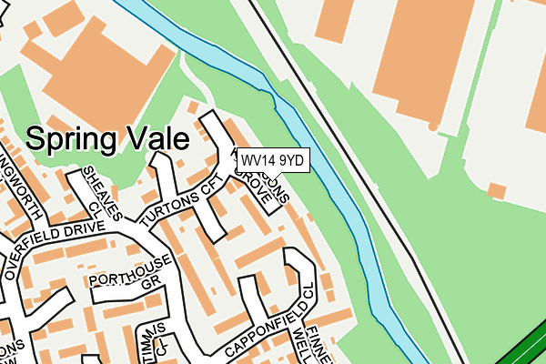 WV14 9YD map - OS OpenMap – Local (Ordnance Survey)