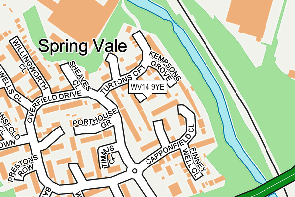 WV14 9YE map - OS OpenMap – Local (Ordnance Survey)