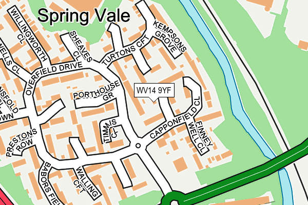 WV14 9YF map - OS OpenMap – Local (Ordnance Survey)