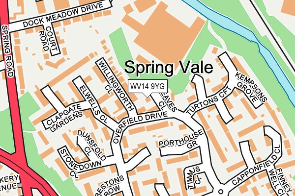 WV14 9YG map - OS OpenMap – Local (Ordnance Survey)