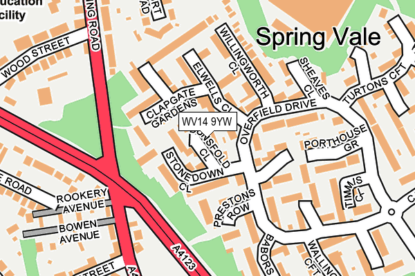 WV14 9YW map - OS OpenMap – Local (Ordnance Survey)