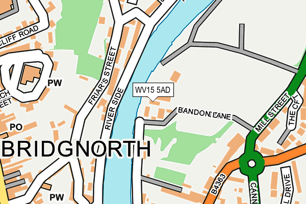 WV15 5AD map - OS OpenMap – Local (Ordnance Survey)