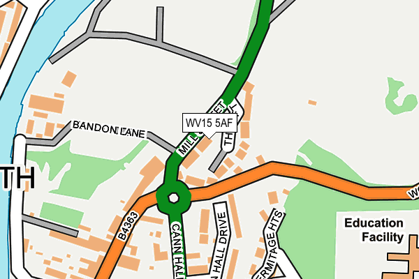 WV15 5AF map - OS OpenMap – Local (Ordnance Survey)