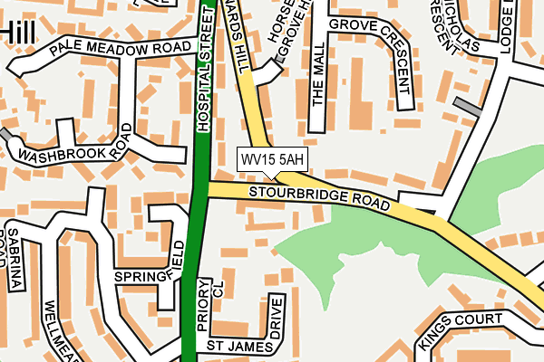 WV15 5AH map - OS OpenMap – Local (Ordnance Survey)