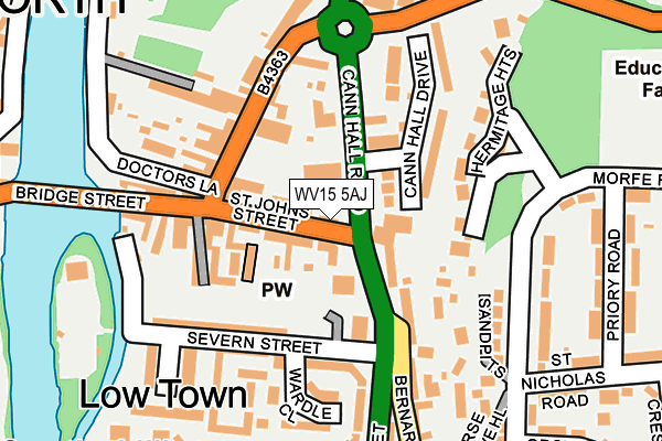 WV15 5AJ map - OS OpenMap – Local (Ordnance Survey)