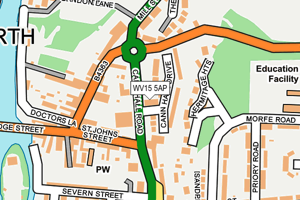 WV15 5AP map - OS OpenMap – Local (Ordnance Survey)
