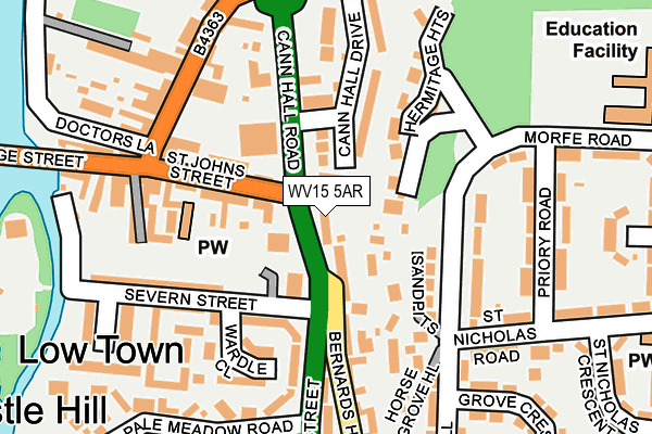 WV15 5AR map - OS OpenMap – Local (Ordnance Survey)